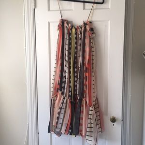 Apiece Apart Silk Floaty Strappy Aztec Print Dress